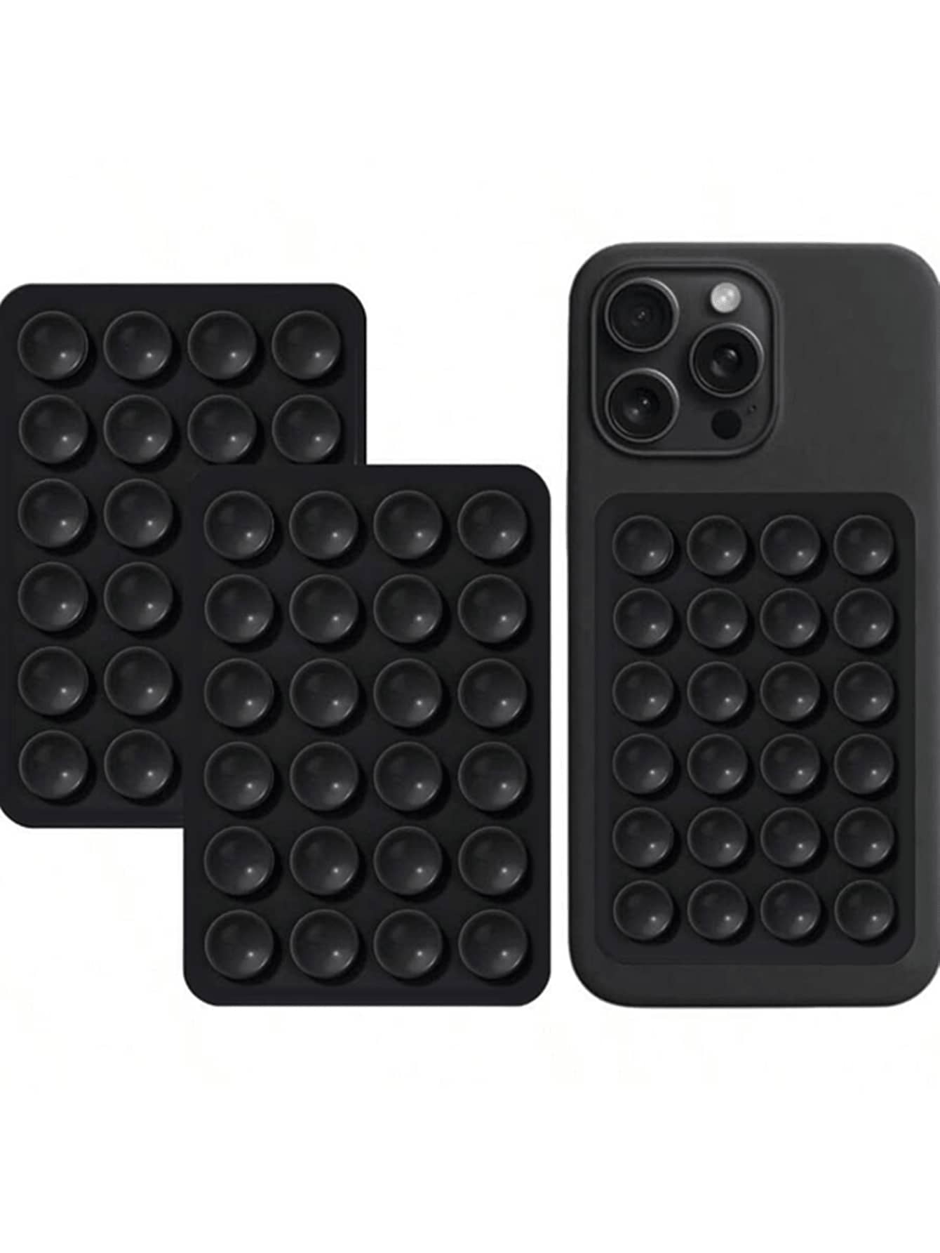 2 Packs Silicone Suction Phone Case Mount, Silicon Adhesive Suction Cup Phone Mount, Non Slip Sticky Phone Grip For Cellphone, Strong Grip Holder For Selfies And Videos(Black) Compatible With IPhone, Android Phone, Gift For Birthday, Family, Friends Phone Holder, Phone Stand, Phone Accessories