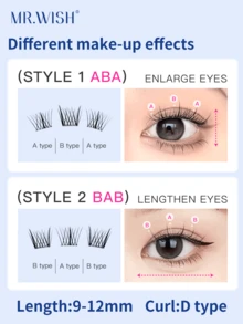 36 片装 MR.WISH 出品，通勤友好型自然无胶假睫毛系列，多功能初学者友好型三合一套装 - C - 查看 3