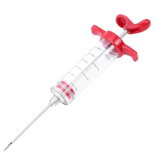 30ML Plastic BBQ Marinade Syringe Home Kitchen Meat Injector Seasoning Turkey Needle Tenderizer Tool And Condiment Injector