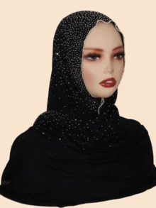 1pc Women's Elastic & Soft High-Grade Dazzling Stars Chain Necklace, Fancy Crafted Very Chic Scarf/Shawl In Middle Eastern Style, Fashion Accessory - Gypsophila Chain Long Scarf - View 1