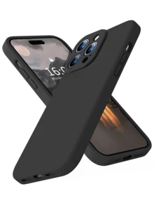1 pieza Funda protectora a prueba de golpes de color negro, compatible con teléfonos inteligentes de la serie Apple, funda de teléfono móvil resistente a los golpes de color negro, diseño simplificado de unicolor con cubierta protectora de TPU, protección contra caídas, versión internacional, no la versión nacional - Negro - Ver 4
