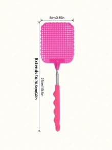 1/3pcs Random Color Retractable Fly Swatter, Manual Insect Repellent, Durable Plastic, Anti Slip Grip, Adjustable Long Handle Fly Swatter, Suitable For Indoor And Outdoor Use, Summer Mosquito Swatter, Household Daily Fly Killer, Summer Essential Item, No Need For Electricity