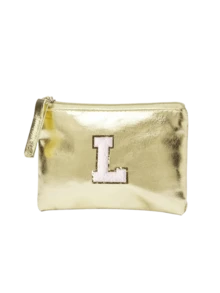 Golden Shimmering Pu Makeup Bag, Embroidered With Towel Initials A-Z, Large Capacity Makeup Bag, Stylish And Simple Coin Wallet, Elegant Ladies' Shiny Handbag, Mini Fashionable Pu Coin Wallet, Simple Solid Color Shiny Storage Bag - Gold - View 21