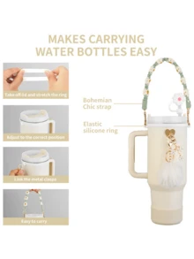 7Pcs Accessories Set For Cup 30oz 40oz, Including Silicone Straw Cover And Bottle Boot Handle Strap Charms For Tumbler Decorations For - Multicolor - View 6