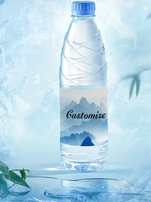 10-100pcs Customizable Mineral Water Bottle Stickers, Wedding Gift Stickers, Birthday Party Decorations, Rectangular Mineral Water Bottle Gift Decoration Labels, Waterproof, Personalized Labels, Suitable For Wedding, Birthday, Business, Party Promotion, Customizable Mineral Water Bottle Sticker Set, Personalized Labels, Suitable For Wedding, Birthday, Business, Party Promotion, Multi-Functional, Adjustable, Decorative,Graphic Print