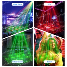 Emslaser 迷你迪斯科球灯带声控自动旋转频闪激光，USB 供电，适用于生日派对、婚礼、酒吧、KTV 迪斯科派对、万圣节、圣诞节 - 藍色 - 查看 9