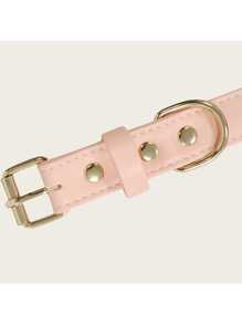 New INS Style Pink Leather Pet Dog Collar With Gold Buckle, Suitable For Large, Medium And Small Pets, Soft, Comfortable, Durable Gold-Plated Metal Buckle, More Sturdy Than Plastic Buckle, Easy To Tighten And Quickly Release