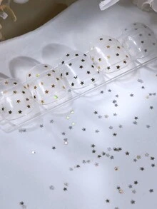 1盒1毫米超细星形美甲亮片，超小尺寸全息激光闪光，Y2K潮流美学DIY美甲装饰 - 彩色 - 查看 4