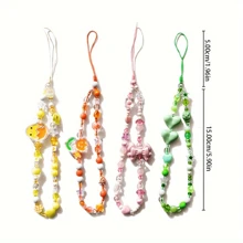 1 Set de accesorios de cuentas acrílicas de colores, fresco y lindo estilo universitario, adecuado para decoración en pulseras, llaveros, mochilas, accesorio de moda de verano, regalo encantador para amigos, manualidades con cuentas