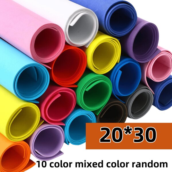 10PCS Color EVA Foam Material Internet Celebrity Ins Sponge Paper Bow Handmade Cos Props Wedding Decoration DIY Sheet Waterproof Material,School Supplies,Back To School