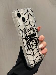 1pc Black Spider Anti-Fall Mobile Phone Protective Case, Compatible With Apple 16, 15, 14, 13, 12, 11 Pro Max, Also Compatible With Samsung Series - Multicolor - View 4