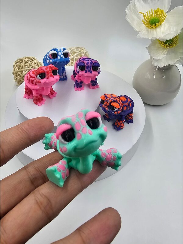 Estatuas de tortuga impresas en 3D - con articulaciones flexibles, perfectas para decoración del hogar, escritorio y automóvil, utilería escénica, regalos ideales para días festivos