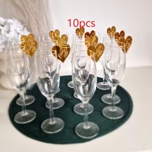 Etiqueta personalizada de acrílico para copa de vino, toppers para bebidas de boda, encantos de vino personalizados, tarjetas con nombres en forma de corazón para favores de boda, encantos de vino de acrílico, tarjetas con nombres para la boda