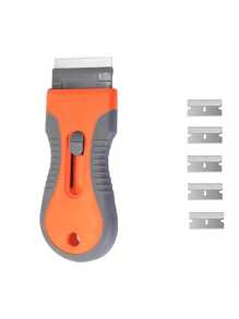 1set Ceramic Glass Cleaning Squeegee With 10 Blades, Telescopic Adjuster Knife, Cleaning Squeegee Tool For Removing Labels, Stickers, Decals And Paint From Glass And Stoves, Cleaning Accessories, Household Cleaning Supplies, Room Decoration, Can Be Used To Prevent Oil Stains, Garbage, Etc., Suitable For Kitchens, Restaurants, Parties, Gatherings, Travel, Family Gifts, Home Gifts