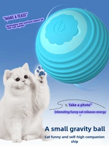 Juguete adorable con bola eléctrica y rodante para gatos - Bola interactiva y automática en movimiento aleatorio para gatos de interior aburridos, ejercicio y entrenamiento de gatitos