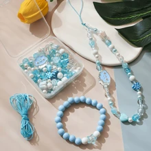 1 Set de accesorios de cuentas acrílicas de colores, fresco y lindo estilo universitario, adecuado para decoración en pulseras, llaveros, mochilas, accesorio de moda de verano, regalo encantador para amigos, manualidades con cuentas