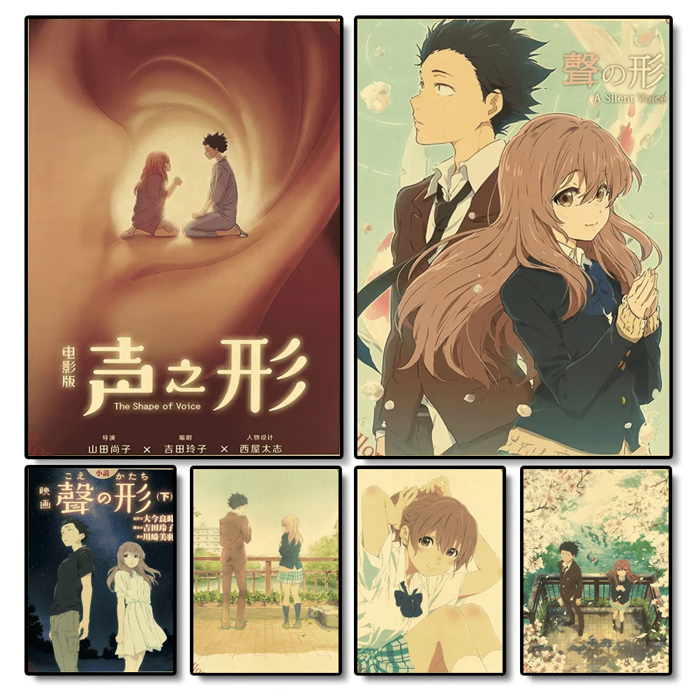 1pc/3PCS Wall Arts Posters Anime Vintage Anime Poster Sound Form Poster Retro Home Decoration Painting Life Painting Gift Coffee Shop Canvas Technique Frameless ,Wall Art With Frame