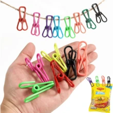 30/60/90 Pack Chip Bag Clips For Food - PVC Coated Sealer For Sealing Food - Paper Holder, Clothesline Clip For Laundry Hanging, Kitchen Bags, Multipurpose Clothes Pins - Many - View 2