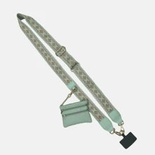 Clip And Go Strap For Phone With Wallet Crossbody Phone Strap, Wristlet Strap Adjustable Cell Phone Lanyard Phone Strap With Zippered Pouch Phone Chain Crossbody, Green