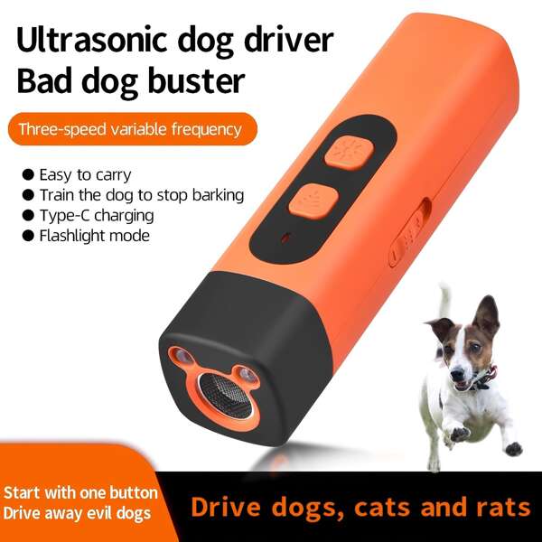 1pc, 2025 New Version Ultrasonic Anti Bark Device For Dogs | Rechargeable Handheld & Portable Dog Training Tool With 25KHz Safe Frequency | Long Range 50ft, LED Indoor/Outdoor Use, Humane Bark Control,Daily Use