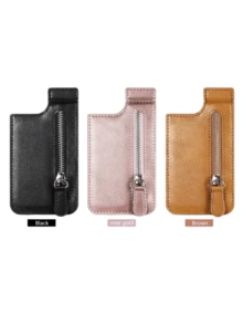 Adhesive Multi-Functional Mobile Phone Card Bag With Magnetic Buckle Flip Cover Card Slot Stand Wallet Coin Purse For Women For Men Wallet Mini Wallet Purse Wallet Wallet - Multicolor - View 8