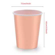 10pcs/20pcs/50pcs Rose Gold Foil Paper Cups Disposable Party Cup Party Supplies Disposable Party Cup For Hot Cold Drinks Tea Coffee Water Milk Juice Glitter Holographic Rose Gold Picnic Home Birthday Wedding Anniversary Christmas - Rose Gold - View 2