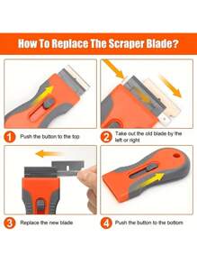 1set Ceramic Glass Cleaning Squeegee With 10 Blades, Telescopic Adjuster Knife, Cleaning Squeegee Tool For Removing Labels, Stickers, Decals And Paint From Glass And Stoves, Cleaning Accessories, Household Cleaning Supplies, Room Decoration, Can Be Used To Prevent Oil Stains, Garbage, Etc., Suitable For Kitchens, Restaurants, Parties, Gatherings, Travel, Family Gifts, Home Gifts