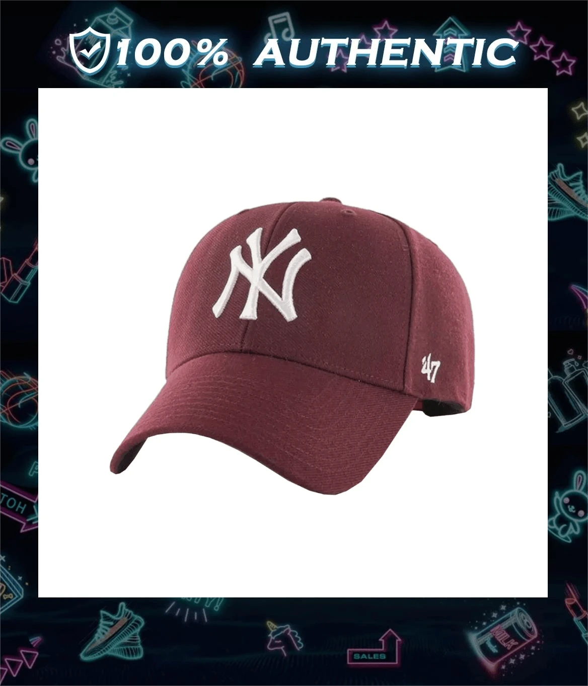 New York Yankee S MVP Cap-One Size - Burgundy - View 1