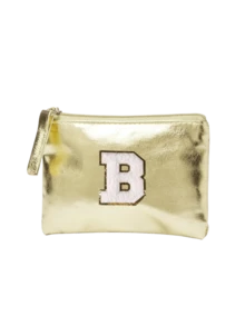 Golden Shimmering Pu Makeup Bag, Embroidered With Towel Initials A-Z, Large Capacity Makeup Bag, Stylish And Simple Coin Wallet, Elegant Ladies' Shiny Handbag, Mini Fashionable Pu Coin Wallet, Simple Solid Color Shiny Storage Bag - Gold - View 14
