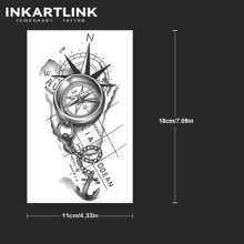 INKARTLINK INKARTLINK revolutionäre Technologie temporäre Tattoos - Taschenuhr Zeiger, Kräuter-Fruchtsaft Tattoos, Zauber Tattoos, 15-Tage Tattoos, semi-permanente Tattoos, realistische Fake Tattoos, haltbar für 1-2 Wochen
