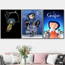 1pc/3PCS Wall Arts Posters Anime Anime Anime Movie "Ghost Mom" Posters And Printed Cartoon Horror Witch Quotes Canvas Painting Wall Art Suitable For Living Room Home Decoration Frameless/Framed Canvas Art