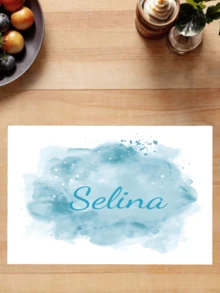 1pc Customizable Text Dyed Background Placemat, Colorful Shiny Dyed Square Linen Table Mat, Non-Slip Heat-Resistant For Kitchen And Dining Table Decor - Multicolor - View 5