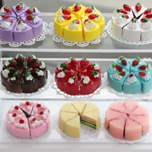 10pcs Dollhouse Miniature Food Cakes: Mini Kitchen Cake Shop Desserts Scene Realistic Dessert Model