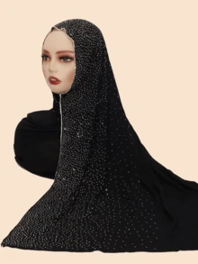 1pc Women's Elastic & Soft High-Grade Dazzling Stars Chain Necklace, Fancy Crafted Very Chic Scarf/Shawl In Middle Eastern Style, Fashion Accessory - Gypsophila Chain Long Scarf - View 5