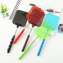 1/3pcs Random Color Retractable Fly Swatter, Manual Insect Repellent, Durable Plastic, Anti Slip Grip, Adjustable Long Handle Fly Swatter, Suitable For Indoor And Outdoor Use, Summer Mosquito Swatter, Household Daily Fly Killer, Summer Essential Item, No Need For Electricity