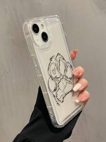 1 pieza Funda de teléfono a prueba de golpes de TPU con diseño de huella de perro e inflable, compatible con Apple 16, 15, 14, 13, 12, 11 Pro Max y Series, resistente al agua y a los arañazos - Multicolor - Ver 3