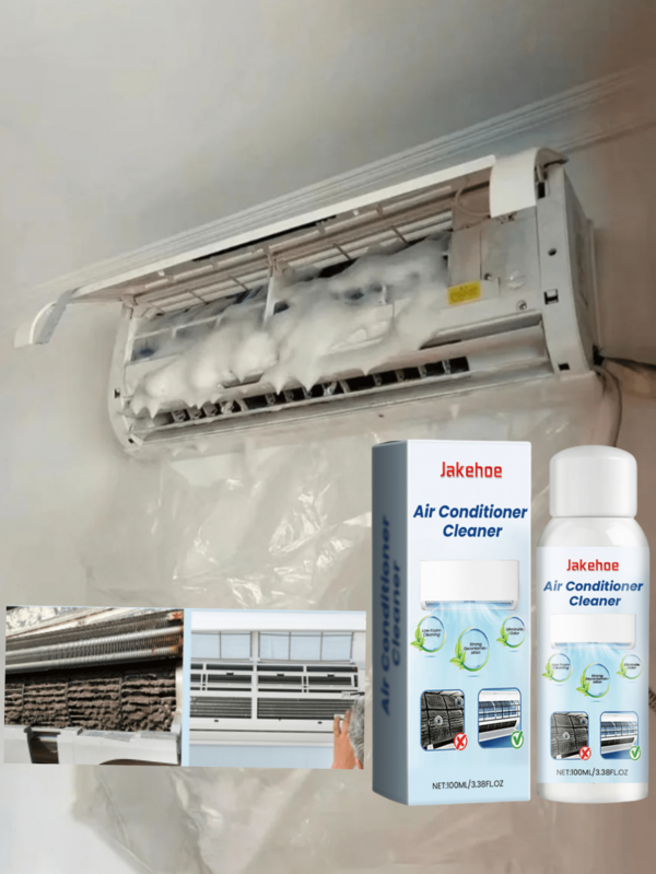 منظف مكيف الهواء 100 مل، سهل الاستخدام بشكل رذاذ، تصميم زجاجة قابلة لإعادة التعبئة، تنظيف عميق لإزالة الأوساخ والروائح الكريهة، إزالة قوية للغبار والبراغيث، صيغة مناسبة للمكاتب والمنازل وأجهزة تكييف السيارات