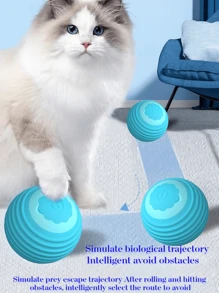 Juguete adorable con bola eléctrica y rodante para gatos - Bola interactiva y automática en movimiento aleatorio para gatos de interior aburridos, ejercicio y entrenamiento de gatitos