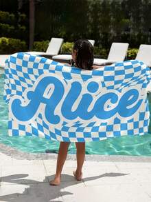 Personalized Name Beach Towel, Customized Text Bath Towel, Adult Pool Towel, Children's Bath Towel, Holiday Gift, Vacation, Surfing, Beach Towel, Wedding Anniversary Couple Memorial Gift, Valentine's Day/Birthday Gift, Friend/Couples/Family/Pet Name, Anniversary Birthday, Adult Pool Towel, Holiday Gift, Beach Towel, Wedding Essentials, Car Accessories, Easter, Summer Travel, Summer Essentials, Beach, Pool, Bathing Necessities Bathroom Decor Beach Essentials