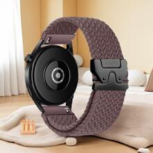1 pieza Hebilla de paracaídas universal compatible con correas de reloj de 18mm, 20mm y 22mm, compatible con Sam Galaxy Watch 7 6 5 4 de 40mm y 44mm para mujer y hombre, correa de repuesto de bucle trenzado de liberación rápida compatible con relojes Garmin/HW Watch GT/Amazfit/Fossil, banda de reloj inteligente deportiva y transpirable de nailon