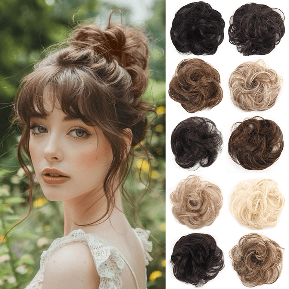 Women'S Basic Style Wig Loop, Fluffy Ball Head Elastic Straight Hair, Invisible Traceless Hair Accessories,For Daily Wear Hair Accessories Halloween Christmas