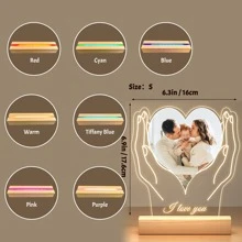 1pc, 6.9/7.87in(H) Personalized Night Light With Photos, Acrylic Plaque, Gifts For Women, Gifts, Anniversary Gifts, Birthday Gifts, Mother's Day Gifts Graduation