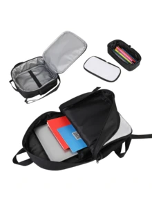 Customized 3 Pieces Bag Set – Upload Your Photo To Personalize Backpack, Shoulder Bag & Storage Pouch, Creative Gift, For Daily Commute, School & Travel (Please Provide Large-Sized Pictures) - Multicolor - View 6