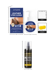 Ensemble de nettoyage et de soins 120 ml, 300 ml. Le nettoyant élimine les taches, la poussière et l'huile, nettoie brillant. Ensemble d'agent de nettoyage et d'entretien ménager . Liquide de polissage et d'entretien pour sacs , manteaux , canapés