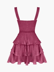 Women's Y2K Mini Tank Dress Slim Fit Sleeveless Cami Dress Front Cutout Starfish Decor Tiered Bodycon Camisole Summer Vacation Beach Streetwear - Màu đỏ tím - Xem 5