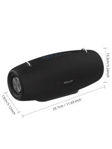 ZEALOT S67 便携式 60W 无线音箱，配备 3 个低音炮，带来强劲低音和 3D 环绕声，14400mAh 超长续航，兼容智能手机/平板电脑/电视，支持 TF/USB/AUX/TWS 接口，双扬声器设计提升音量，适用于汽车/户外/露营等场景。 - 黑色 - 查看 4