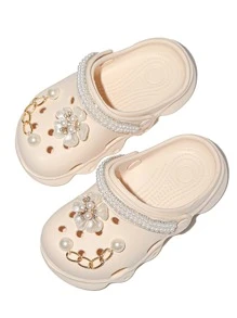 HOEASE Exklusive modische leichte Clogs für Mädchen, EVA Weichsohle rutschfest, atmungsaktiv und bequem, Lässig Garten- und Strandschuhe, personalisierte und angepasste Accessoires, für Zuhause und Unterwegs, für alle Jahreszeiten
