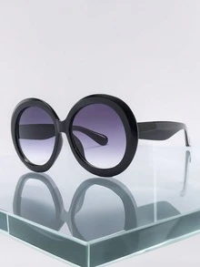 European & American Style Oversized Fashion Glasses - High-Quality Retro Design, Slim Face, Street Photography For Summer Beach Vacation,Outdoor,Travel - Black - View 8