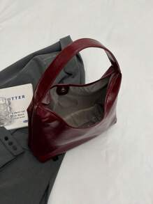 Vintage Pu Leather Shoulder Bag, Crossbody Bag, Ladies' Casual Tote Bag, Suitable For Commuting Work
