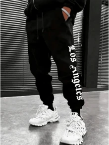 Los Angeles Street Style Oversized Men's Jogger Sweatpants Perfect Fit - màu đen - Xem 2